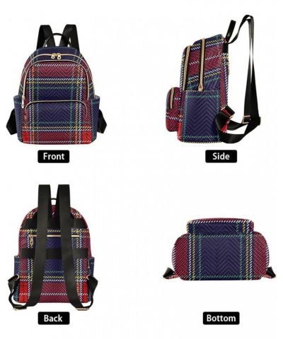 Colorful Plaid Women's Backpack Wallet Casual Small Backpack Fashion Women's Travel Bag School Backpack Color232 Medium $14.2...