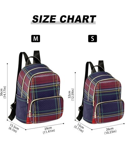 Colorful Plaid Women's Backpack Wallet Casual Small Backpack Fashion Women's Travel Bag School Backpack Color232 Medium $14.2...