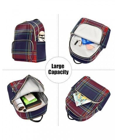 Colorful Plaid Women's Backpack Wallet Casual Small Backpack Fashion Women's Travel Bag School Backpack Color232 Medium $14.2...