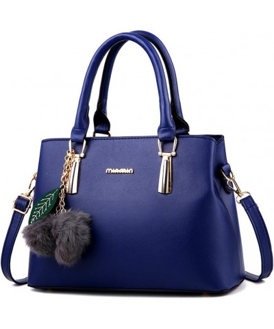 Women's Leather Handbag Tote Shoulder Bag Crossbody Purse Blue $16.79 Totes