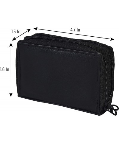 Leatherboss Leather RFID Identity Safe Double Zippered Accordion Wallet Black $11.59 Wallets