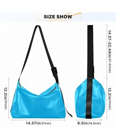 Black Crossbody Bag for Women Men with Adjustable Strap PU Leather Shoulder Hobo Purse Bag 20810 Deep Sky Blue $14.85 Shoulde...