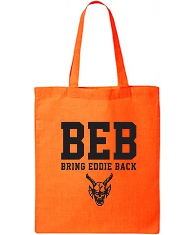 BEB Bring Eddie Back Cotton Canvas Tote Bag Orange $10.70 Totes