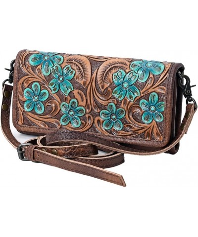 Wallet Hand Tooled Genuine Leather Western Women Bag | Handbag Purse | Women Wallet | Wristlet Wallet | Travel Wallet | Leath...