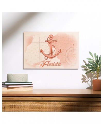 12x18 Inch Premium Wood Sign, Ready to Hang Wall Decor, Florida, Anchor, Coral, Coastal Icon $26.49 Totes