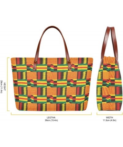 3PCS Top Handle Purse, Purse and Wallet Set for Women Tote Shoulder Bag with PU Wallet Clutch Purse African Style-orange $25....