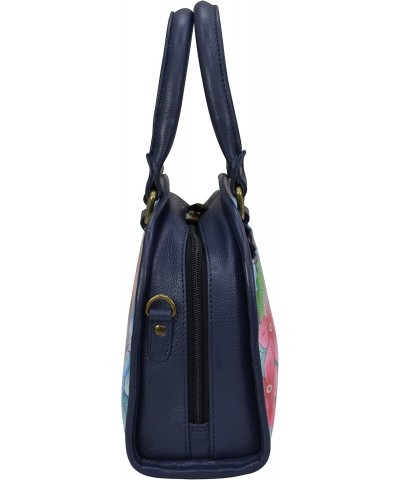 Hand Painted Women's Genuine Leather Convertible Satchel -Flamingo Fever $50.66 Satchels