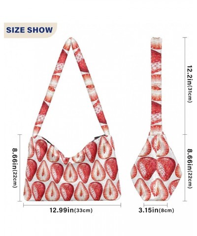 Fruit Women Boho Handbag Strawberry Fresh Red Underarm Bag Tote Bag Shoulder Bag Crossbody Bag Fluffy Cell Phone Purse Patrio...