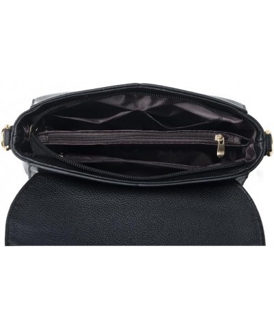 Women's Shoulder Bag Crossbody Bag Handbag Compartments PU Leather Strap Large Black $10.92 Crossbody Bags