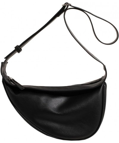 Crescent Shoulder Bag Half Moon Vegan Leather Crossbody Bags Purse Small Underarm Bag Handbags for Women Black $27.73 Totes