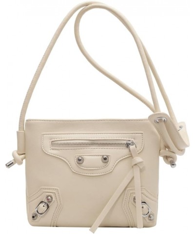 Hobo Bag Punk Style Satchel Shoulder Bag PU Leather Tote Bag Chic Fashion Crossbody Bag Beige $14.01 Totes