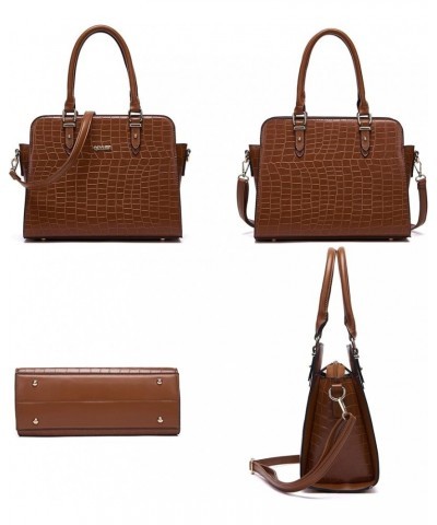 Satchel Purses For Women Top Handle Bag Purse And Wallet Set Work Tote Bags 2pcs A2-2pcs/Set Brown $12.22 Satchels