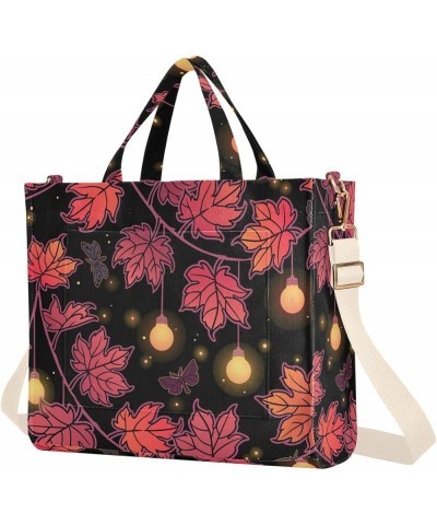 Festive Maple Leaf Garland Women's Tote Handbags Top Handle Satchel Shoulder Bag Crossbody Bag for Office Travel M $17.48 Totes