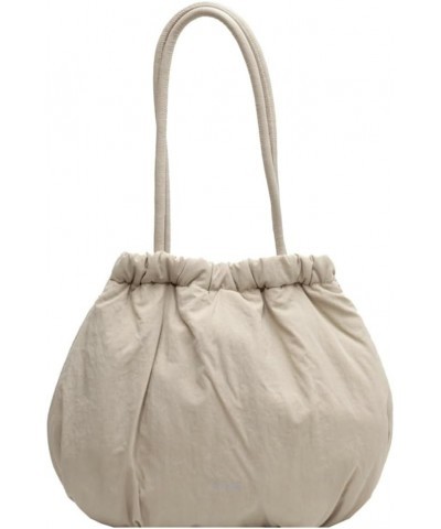 Quilted Bucket Bags for Women Lightweight Hobo Shoulder Bag Padded Down Cotton Designer Tote Handbag Beige $25.11 Totes