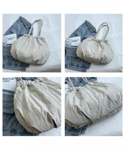 Quilted Bucket Bags for Women Lightweight Hobo Shoulder Bag Padded Down Cotton Designer Tote Handbag Beige $25.11 Totes