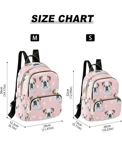 Pink Heart Pug Dog Women Backpack Purse Ladies Fashion Shoulder Bag Daypack Travel Bag 7.5L Small $17.04 Backpacks