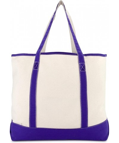 Women's Canvas Tote Bag Shoulder Bags Open Top Purple Monogram A-Z P $10.75 Totes