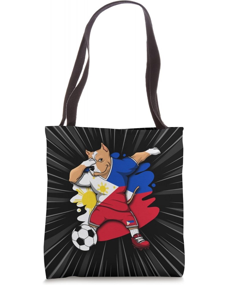 Dabbing Pitbull Philippines Soccer Fan Jersey Football Lover Tote Bag $11.74 Totes