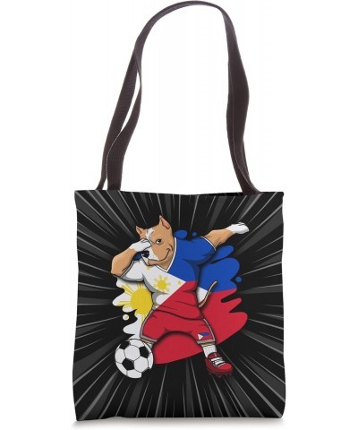 Dabbing Pitbull Philippines Soccer Fan Jersey Football Lover Tote Bag $11.74 Totes