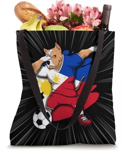 Dabbing Pitbull Philippines Soccer Fan Jersey Football Lover Tote Bag $11.74 Totes