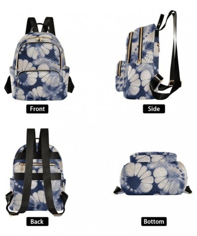 Shibori Floral Motif Tie Dye Small Backpack Purse for Women Travel Bag Fashion Daypack Back Pack Shoulder Bag Multicolor Smal...