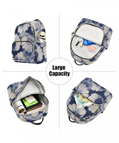 Shibori Floral Motif Tie Dye Small Backpack Purse for Women Travel Bag Fashion Daypack Back Pack Shoulder Bag Multicolor Smal...