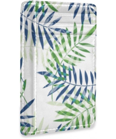 Summer Tropical Palm Leaves Slim Minimalist Wallets Small Card Wallets PU Leather Front Pocket Wallets $9.53 Wallets