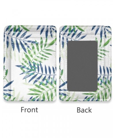 Summer Tropical Palm Leaves Slim Minimalist Wallets Small Card Wallets PU Leather Front Pocket Wallets $9.53 Wallets