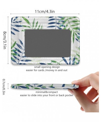 Summer Tropical Palm Leaves Slim Minimalist Wallets Small Card Wallets PU Leather Front Pocket Wallets $9.53 Wallets