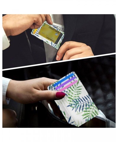 Summer Tropical Palm Leaves Slim Minimalist Wallets Small Card Wallets PU Leather Front Pocket Wallets $9.53 Wallets