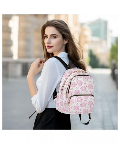 Mini Backpack Purse for Women Lightweight Girls Small Size Cute Pink Pig Leaves School Teens College Traveling Small $16.82 B...