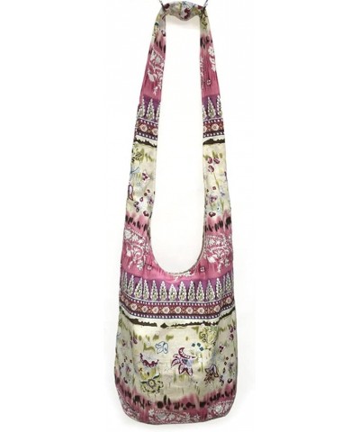 Shoulder Bag for women Hippie Crossbody Bag Bohemian Satchel Printed Cotton Linen Hobo Bag Purse Style 3 $13.15 Totes