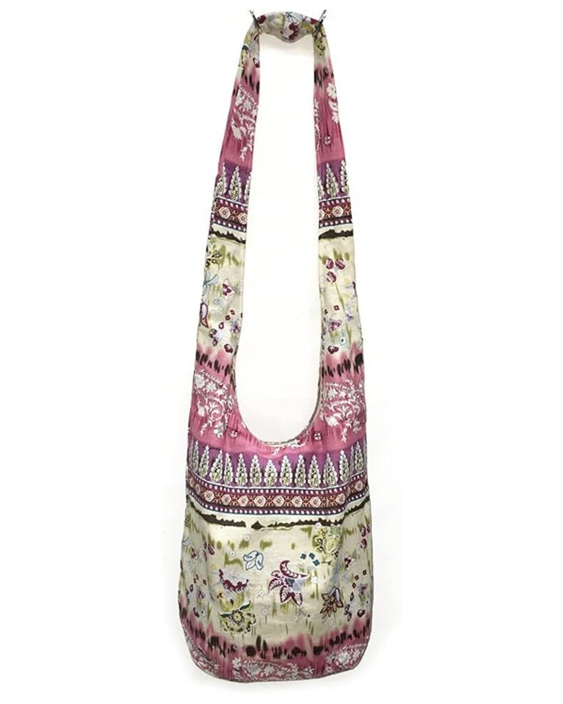 Shoulder Bag for women Hippie Crossbody Bag Bohemian Satchel Printed Cotton Linen Hobo Bag Purse Style 3 $13.15 Totes