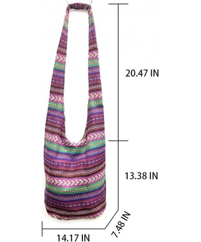 Shoulder Bag for women Hippie Crossbody Bag Bohemian Satchel Printed Cotton Linen Hobo Bag Purse Style 3 $13.15 Totes