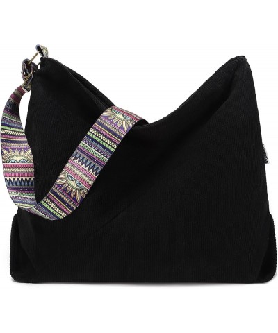 Tote Bag Women Large Crossbody Bag Stylish Handbag for Women Corduroy Hobo Bag Fashion shoulder Bag Purse Black $13.23 Totes