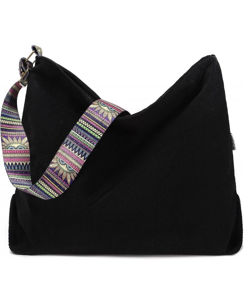 Tote Bag Women Large Crossbody Bag Stylish Handbag for Women Corduroy Hobo Bag Fashion shoulder Bag Purse Black $13.23 Totes