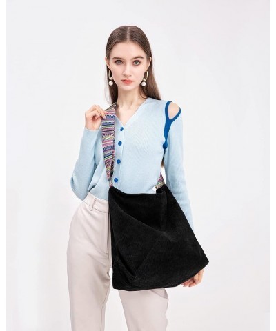 Tote Bag Women Large Crossbody Bag Stylish Handbag for Women Corduroy Hobo Bag Fashion shoulder Bag Purse Black $13.23 Totes