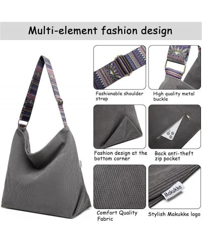 Tote Bag Women Large Crossbody Bag Stylish Handbag for Women Corduroy Hobo Bag Fashion shoulder Bag Purse Black $13.23 Totes