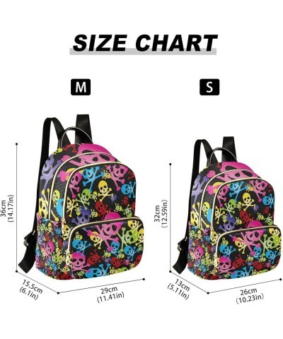 Halloween Women Backpack Rainbow Pirate Skull Anti-Theft Travel Backpack with Luggage Belt Durable Handbag Lady Purse Roomy D...