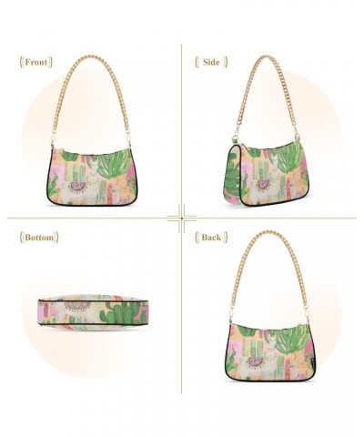 Watercolor Painting Llamas Shoulder Bag for Women Small Purse Clutch Purse Handbag Prom Purse with Chain Strap for Girl $14.4...