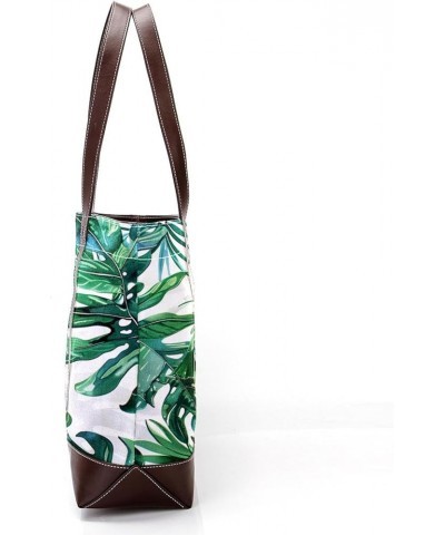 Canvas Tote Bag, Large Tote Bag, Tote Bag with Zipper, Green Palm Leaf Tropical, Totes for Women Pattern 632 $22.56 Totes