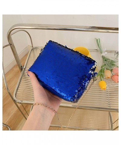 Sequin Purse Y2k Purse Sliver Purse Crossbody Purses for Women Trendy Y2k Bag Sliver Bag (Blue) Blue $13.67 Crossbody Bags