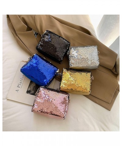 Sequin Purse Y2k Purse Sliver Purse Crossbody Purses for Women Trendy Y2k Bag Sliver Bag (Blue) Blue $13.67 Crossbody Bags