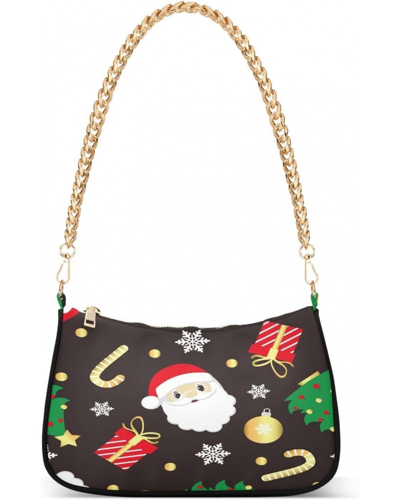 Crossbody Bags for Women Shoulder Purse Santa Claus Head Handbags Stylish Clutch Purse with Chain Strap $14.10 Totes