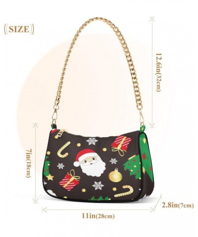 Crossbody Bags for Women Shoulder Purse Santa Claus Head Handbags Stylish Clutch Purse with Chain Strap $14.10 Totes