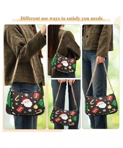 Crossbody Bags for Women Shoulder Purse Santa Claus Head Handbags Stylish Clutch Purse with Chain Strap $14.10 Totes