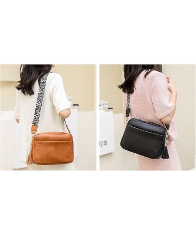 Women Crossbody Bags PU Leather Shoulder Purses Multipockets Messenger Handbags with Tassel Beige $20.28 Totes