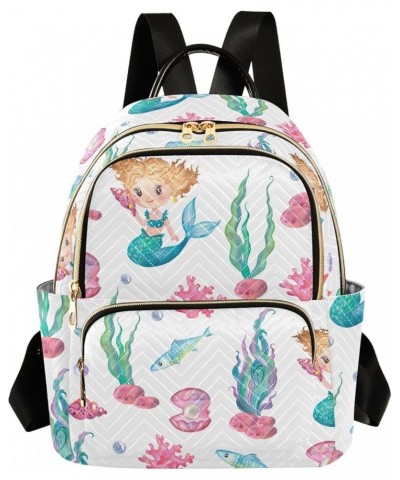 Mini Backpack Purse for Women Lightweight Girls Small Size Mermaid Seaweed Corals School Teens College Traveling Medium $13.5...