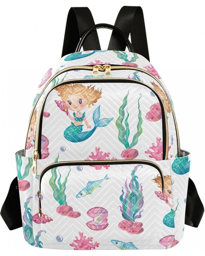 Mini Backpack Purse for Women Lightweight Girls Small Size Mermaid Seaweed Corals School Teens College Traveling Medium $13.5...