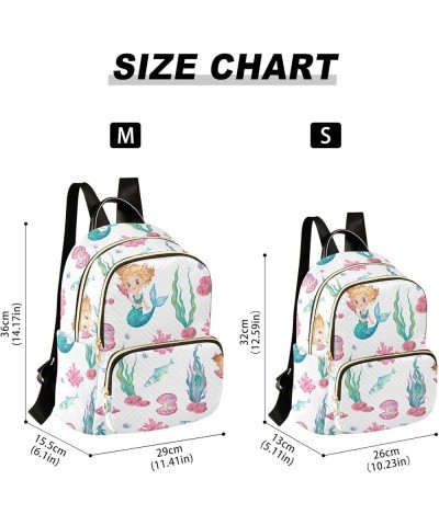 Mini Backpack Purse for Women Lightweight Girls Small Size Mermaid Seaweed Corals School Teens College Traveling Medium $13.5...